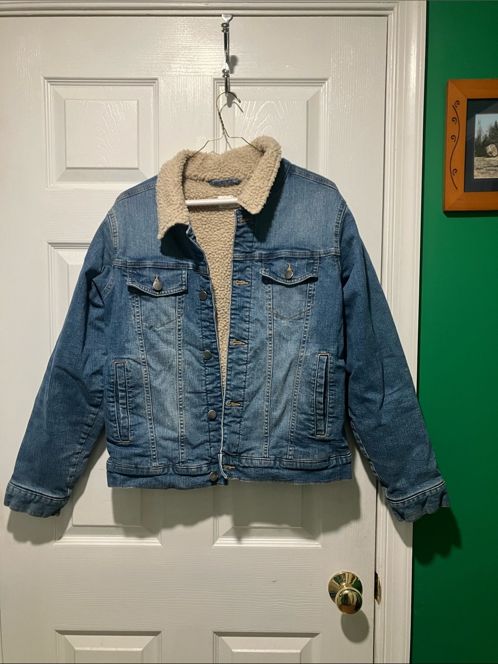 Denim Sherpa lined jacket kids 18 wonder nation jean jacket